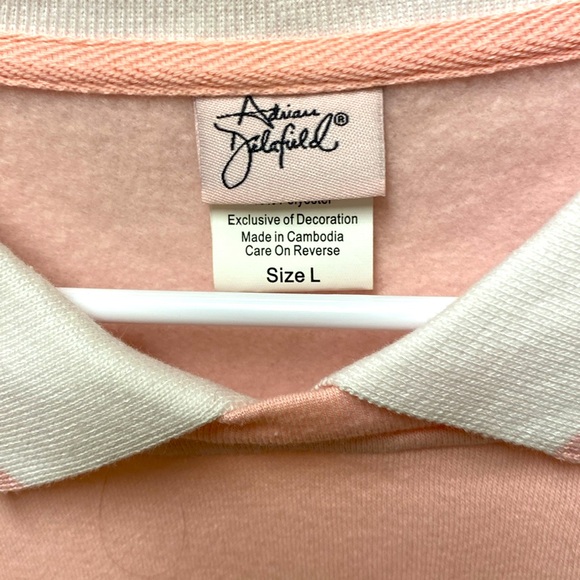 NWOT Vintage 1980's Adrian Delafield Cottagecore Pink Grandma Sweatshirt - Picture 2 of 4